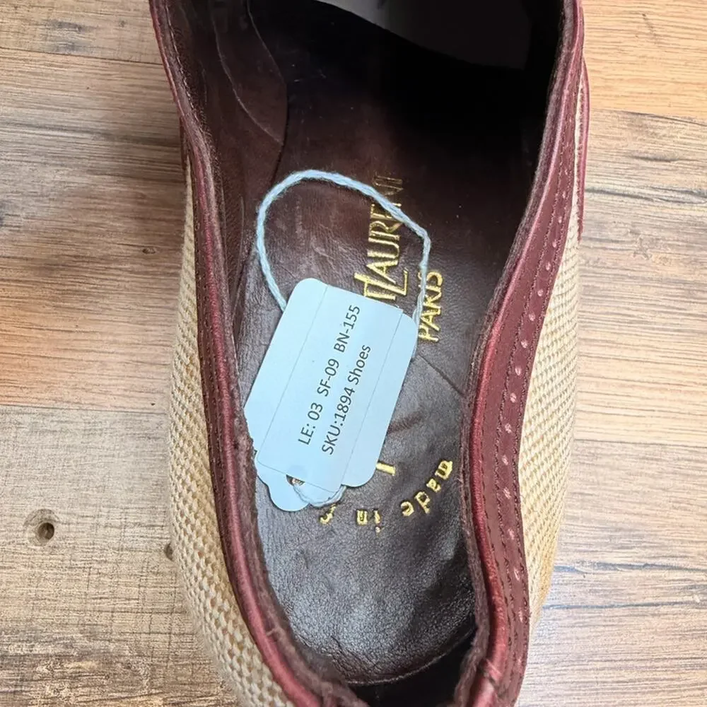 Yves Saint Laurent YSL Size 7.5D Brown Leather  Oxfords shoes